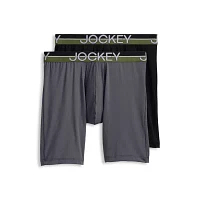 Jockey Infinite Cool Microfiber Stretch Big Mens 2 Pack Long Leg Boxer Briefs