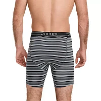 Jockey Lightweight Cotton Blend Mens 4 Pack Long Leg Boxer Briefs
