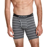 Jockey Lightweight Cotton Blend Mens 4 Pack Long Leg Boxer Briefs