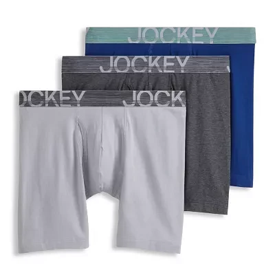 Jockey Activestretch Mens 3 Pack Long Leg Boxer Briefs