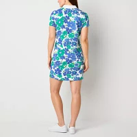 St. John's Bay Womens Short Sleeve Floral Polo Dress