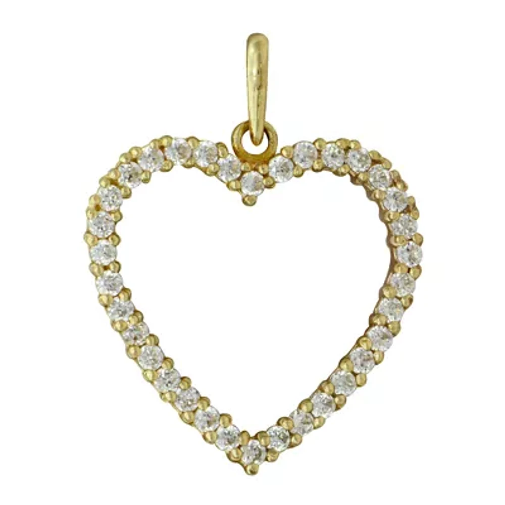 Cubic Zirconia 10K Yellow Heart Pendant