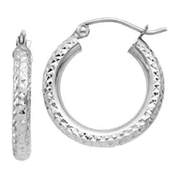 10K Gold 15mm Round Hoop Earrings