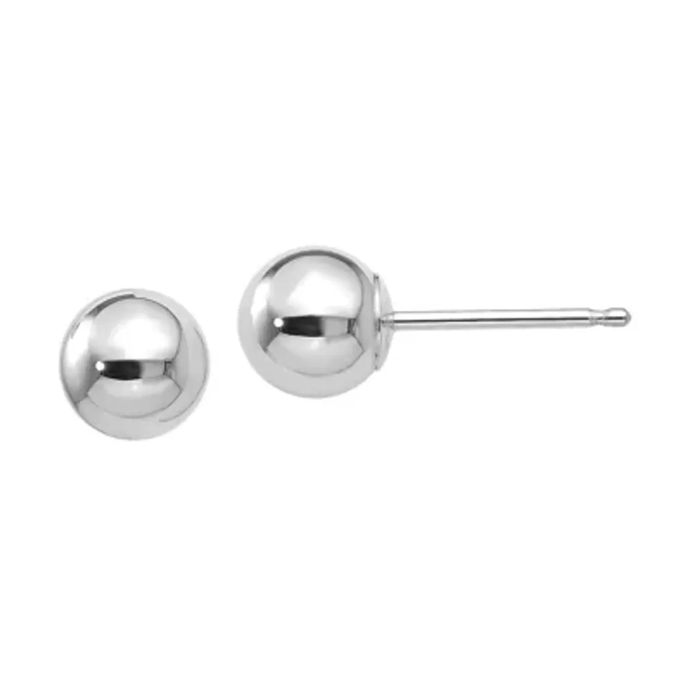 10K White Gold 5mm Ball Stud Earrings