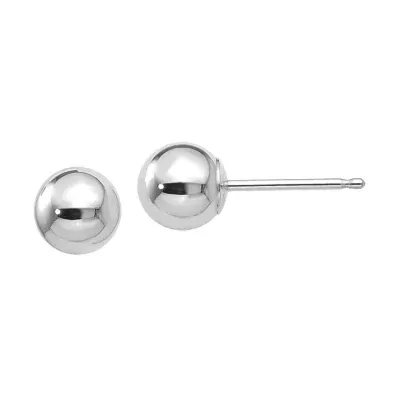 10K White Gold 5mm Ball Stud Earrings