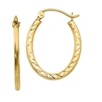 10K Gold 22mm Oval Hoop Earrings