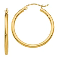 10K Gold 22mm Round Hoop Earrings