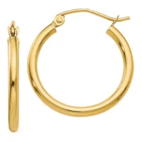 10K Gold 16mm Round Hoop Earrings