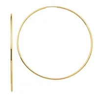 10K Gold 64mm Round Hoop Earrings