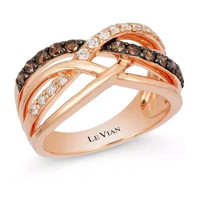 LIMITED QUANTITIES! Le Vian Grand Sample Sale™ Ring featuring Chocolate Diamonds® Vanilla Diamonds® set in 14K Strawberry Gold®