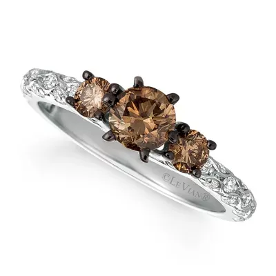 LIMITED QUANTITIES! Le Vian Grand Sample Sale™ Ring featuring Chocolate Diamonds® Vanilla Diamonds® set in 14K Vanilla Gold®