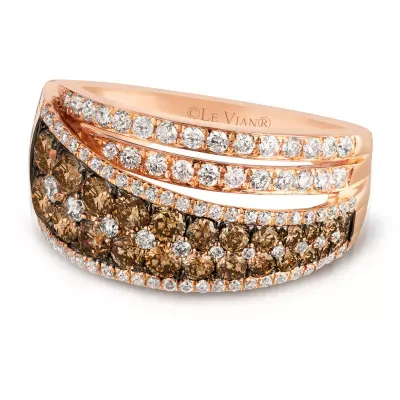 LIMITED QUANTITIES! Le Vian Grand Sample Sale™ Ring featuring Chocolate Diamonds® & Vanilla Diamonds® set in 14K Strawberry Gold®