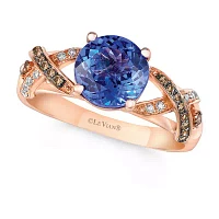 LIMITED QUANTITIES! Le Vian Grand Sample Sale™ Ring featuring Blueberry Tanzanite® Chocolate Diamonds® Vanilla Diamonds® set in 14K Strawberry Gold®