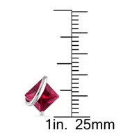 Lab Created Red Ruby Sterling Silver 9.8mm Stud Earrings