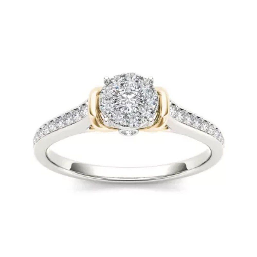 1/3 CT.T.W. Natural Diamond 10K Two-Tone Gold Engagement Ring