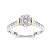 1/3 CT.T.W. Natural Diamond 10K Two-Tone Gold Engagement Ring