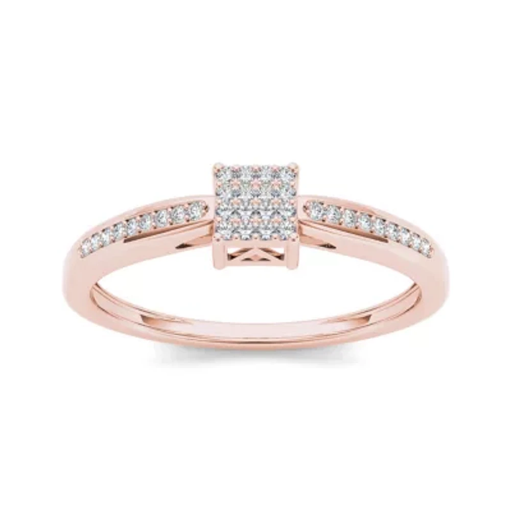 CT.T.W. Natural Diamond 10K Rose Gold Engagement Ring