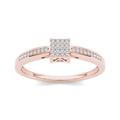 1/6 CT.T.W. Natural Diamond 10K Rose Gold Engagement Ring