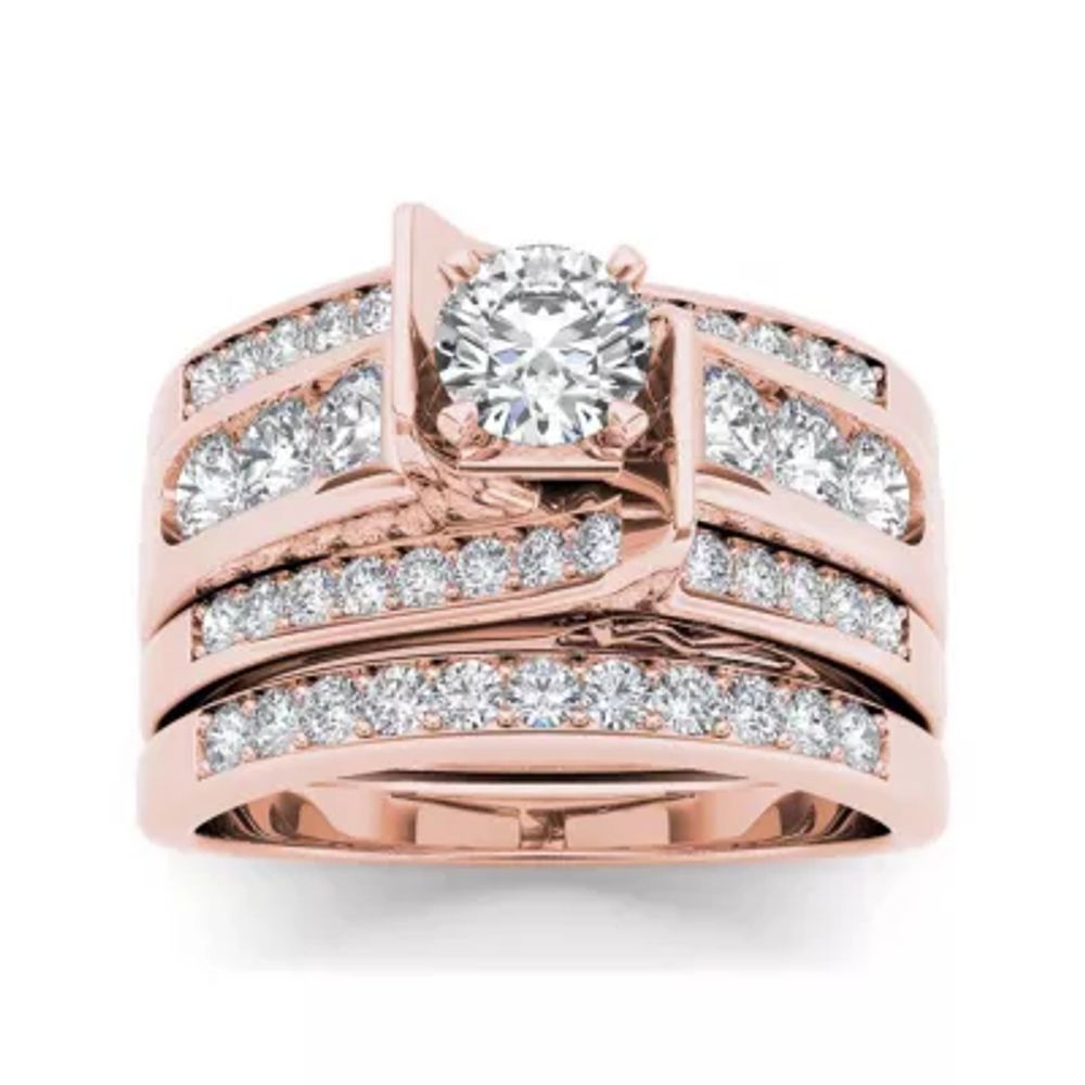 1 1/4 CT.T.W. Natural Diamond 14K Rose Gold Bridal Set1 Set