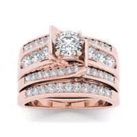 1 1/4 CT.T.W. Natural Diamond 14K Rose Gold Bridal Set1 Set