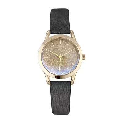 Geneva Womens Black Strap Watch Pt7784gdbk