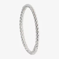 Sparkle Allure Womens Cubic Zirconia Pure Silver Over Brass Bangle Bracelet