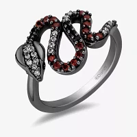 Enchanted Disney Fine Jewelry Villains Womens 1/6 CT. T.W. Genuine Red Garnet Sterling Silver Jafar Cocktail Ring