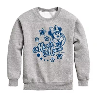 Disney Collection Little & Big Girls Crew Neck Long Sleeve Minnie Mouse Graphic T-Shirt