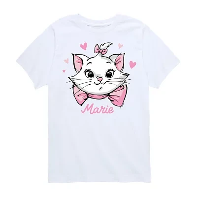 Disney Collection Little & Big Girls Crew Neck Short Sleeve The Aristocats Graphic T-Shirt