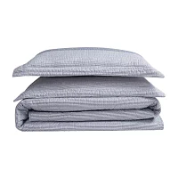 Truly Soft Grey Multi Stripe Quilt Set