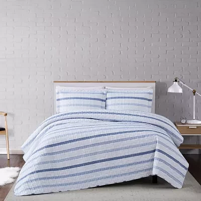 Truly Soft Waffle Stripe Quilt Set