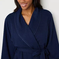 Liz Claiborne Womens Waffle 3/4 Sleeve Knee Length Robe