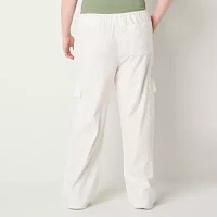 Arizona Womens Low Rise Straight Cargo Pant-Juniors