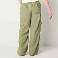 Arizona Womens Low Rise Straight Cargo Pant-Juniors