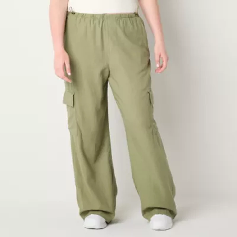 Arizona Womens Low Rise Straight Cargo Pant-Juniors