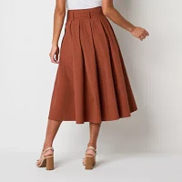 Worthington Womens Mid Rise Long Pleated Skirt