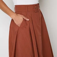 Worthington Womens Mid Rise Long Pleated Skirt