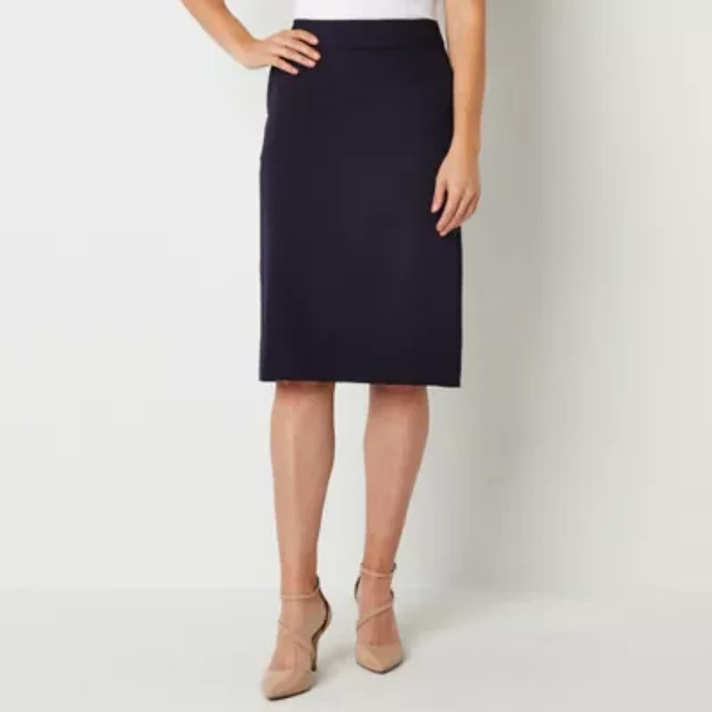 Liz Claiborne Womens Mid Rise Pencil Skirt