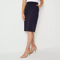 Liz Claiborne Womens Mid Rise Pencil Skirt
