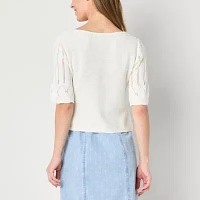 Frye and Co. Womens Elbow Sleeve Tie Cardigan