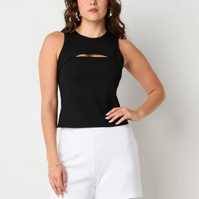 Bold Elements Womens Crew Neck Sleeveless Blouse