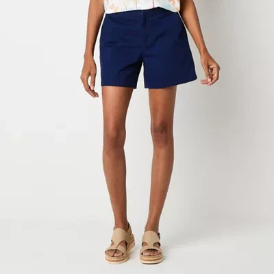 St. John's Bay Womens Mid Rise Chino Short