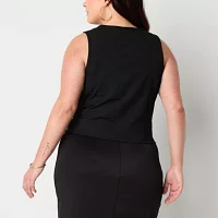 Bold Elements Plus Womens Crew Neck Sleeveless Blouse