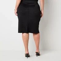 Bold Elements Womens Midi Pencil Skirt-Plus