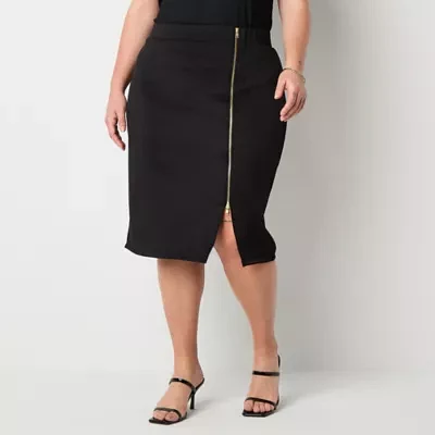 Bold Elements Womens Midi Pencil Skirt-Plus