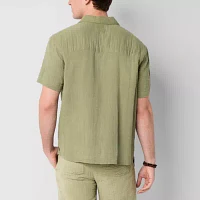 Arizona Mens Short Sleeve Button-Down Shirt
