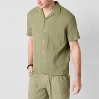 Arizona Mens Short Sleeve Button-Down Shirt