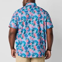 St. John's Bay Breathable Performance Big and Tall Mens Easy-on + Easy-off Adaptive Classic Fit Short Sleeve Button-Down Shirt