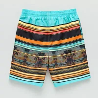 Thereabouts Little & Big Boys At The Knee Striped Board Shorts