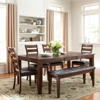 Landry 5-Piece Dining Set with Ladder Back Chairs and Bench